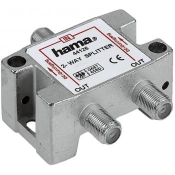 Hama - SAT Distributor, 2 Way, Fully Shielded, SAT, F, 2 x F, Plata