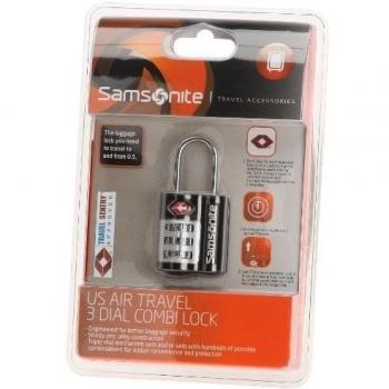 Samsonite Kofferschloss mit 3-stelligem TSA-zahlenschloss US Air TR.3 dial Combilock, Black, 45570