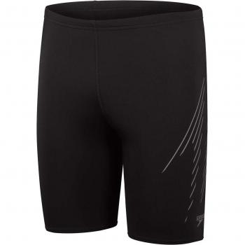 Bañador de hombre de natación Speedo Hyperboom Placement Jammer negro y gris, talla 30-36