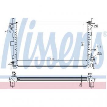 Radiador NISSENS 62052 para refrigeración del motor