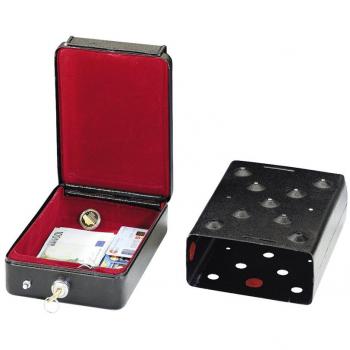 Eufab 16309 - Caja fuerte de acero con cerradura, color negro