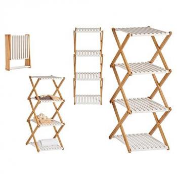Estantería Plegable de Madera Marrón y Blanco (32 x 96 x 39 cm)
