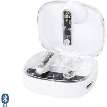 Auriculares TWS Webex Transparentes con Tecnología Bluetooth 5.3 y Base de Carga de 200mAh