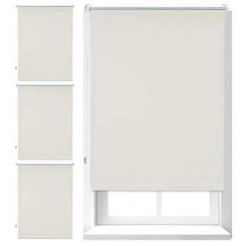 Set de 4 Estores Opacos Térmicos Beige 80x165 cm, Cortinas Enrollables Sin Taladrar, Aluminio-Plástico, Ancho de Tela 76 cm