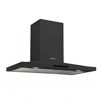 Campana de pared decorativa Rosières RHP97000/1LPN 90cm 609,3 m³/h negro evacuación y reciclaje