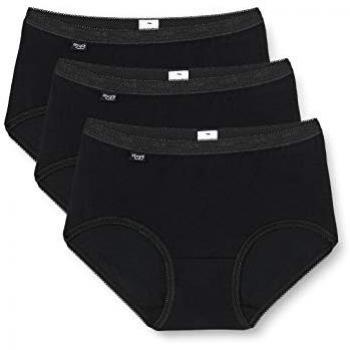 Sloggi Basic+ Women's Midi Briefs 3-Pack - Black Cotton
