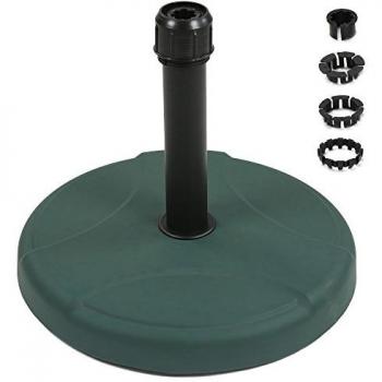 Base para Sombrilla de Cemento Verde Oscuro, dimensiones 48 x 48 x 6,5 cm, peso 25 kg