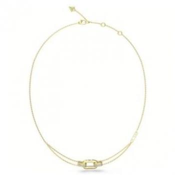 Collar de Invierno Brillante Guess en Acero Dorado y Cristal