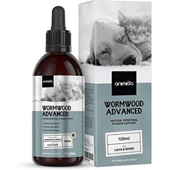 Desparasitante Natural Animigo Ajenjo Líquido para Perros y Gatos - 120 ml - 100% Seguro Sin Productos Químicos Nocivos - Suministro de 2-4 Años