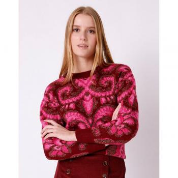 Naf Naf Jersey de mujer estampado de manga larga con cuello redondo