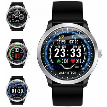 Vicsainteck Reloj Inteligente, Smartwatch con Pulsómetro Pulsera Actividad Multifuncion Color Monitor Reloj Deportivo Monitor de Sueño Hombre Mujer niños para Android y iOS