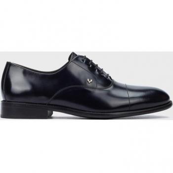 Zapato de piel Arlington 1691 Marino para hombre con cordones y suela de goma