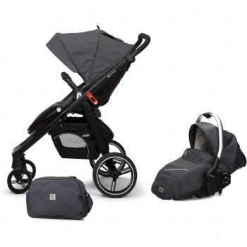 Casualplay Match 2 Loop - Silla de paseo con chasis negro + Sono, color metal