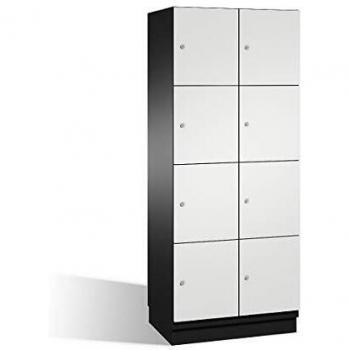 Armario de compartimentos bajo llave Cambio C+P, 4 compartimentos, acero, color gris oscuro y claro, dimensiones B 800 mm