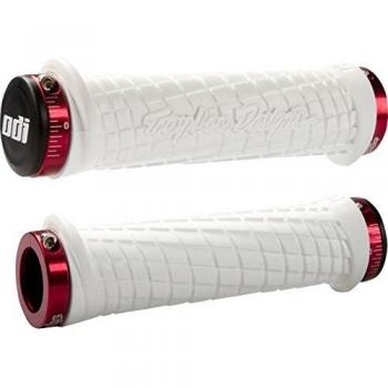 O.I.D. ODI - Manoplas para Bicicletas de Ciclismo, tamaño 130 mm, Color Blanco - Rojo