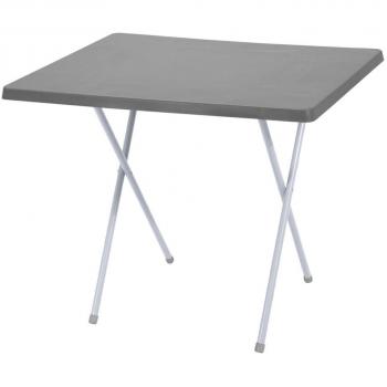 Mesa de camping plegable, altura regulable a 2 tamaños: 79 x 60 x 50–62 cm, color gris