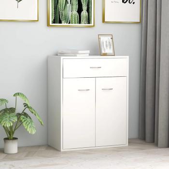 Aparador de madera contrachapada 60x30x75 cm, Mueble de Almacenaje de Salón, Buffet para salón Moderno, Armario Auxiliar, Armario de Almacenamiento en color blanco