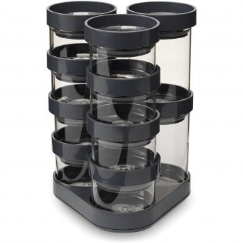 Joseph Joseph SpiceStore Carousel - Juego de recipientes para conservar especies, color gris