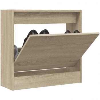 vidaXL Shoe Cabinet Sonoma Oak 60x21x57 cm Engineered Wood