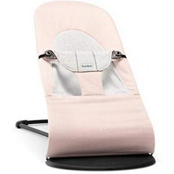BABYBJÖRN Hamaca Balance Soft, Algodón/Jersey, Rosa claro/Gris