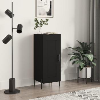 Aparador de madera contrachapada negro 34,5x34x90 cm Mueble de Almacenaje de Salón, Buffet para salón, Armario Auxiliar, Armario de Almacenamiento