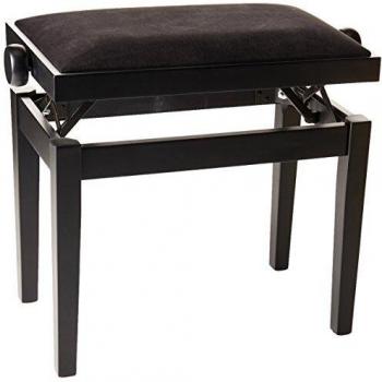 K&M 13900 Adjustable Velvet Piano Bench in Matte Black