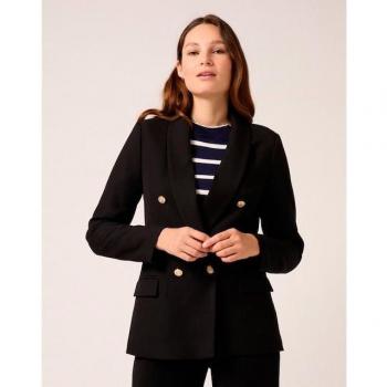 Blazer Militar de Mujer Naf Naf con Botones Decorativos en Color Negro