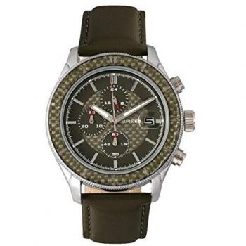 Breed Maverick Green Leather Chronograph Watch with Date - One Size