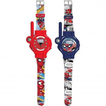 Reloj Infantil Walkie Talkie 2 en 1 Lexibook Spider-Man - Alcance 200m, Recargable, Azul/Rojo
