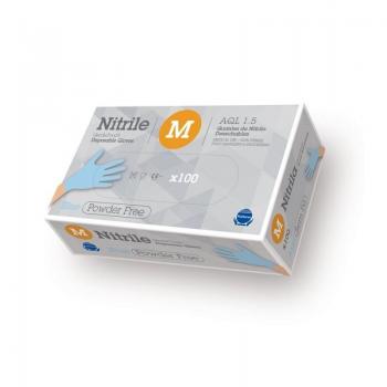 Rubberex Guantes de Nitrilo Talla S - Pack de 100 - Sin Polvo - Libre de Látex - Alta Resistencia y Durabilidad - No Estéril - Ambidiestros - Azules - Dese