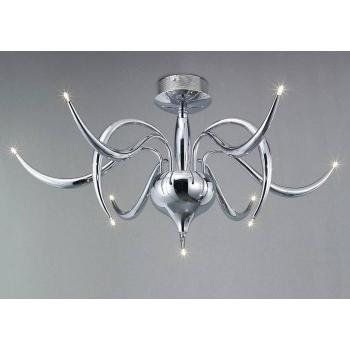 Plafón de Techo Llamas 9 Bombillas G4 cromo pulido, no compatible con LED/CFL