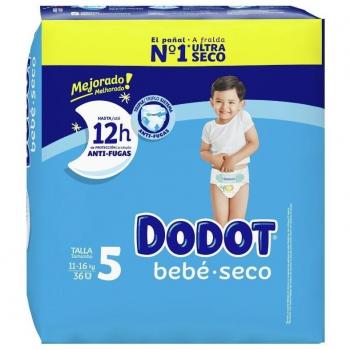 Dodot Bebé Seco Pañales Talla 5 (11-16 kg) 36 Unidades