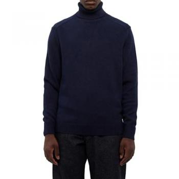 Armani Exchange Men's High Neck Wool Blend Sweater - Navy Blue, Size L