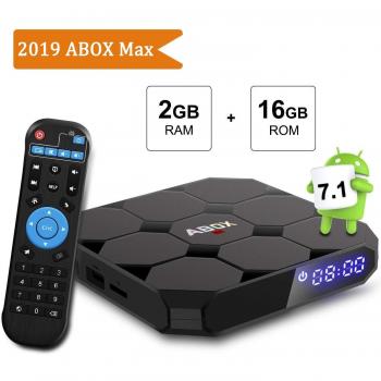 Android TV Box, ABOX A1 MAX Android 7.1 Smart TV Box de 2GB RAM+16GB ROM con BT 4.0 Soporta WiFi 2.4GHz /Full HD/ 4K H.265 Android Box