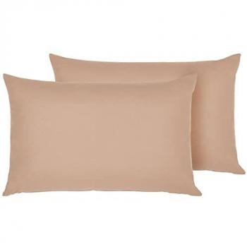 Conjunto de 2 Cojines de Exterior Beige Arena 50 x 70 cm con Cremallera y Diseño Moderno