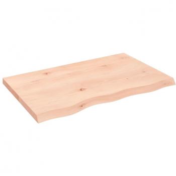 Estante de pared de madera maciza de roble sin tratar 80x50x(2-4) cm, natural, marrón claro, marrón oscuro, mueble de almacenaje, estantería para oficina, estudio y dormitorio