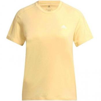 Camiseta Adidas Run It Tee W para Mujer - Amarillo, Corte Clásico, Tejido Ligero, Cuello Redondo, Tecnología Aeroready