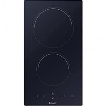 Candy CDH 30, Vitroceramica 2 fuegos, 28cm ancho, 2900W, 9 niveles de potencia, Temporizador, Negra