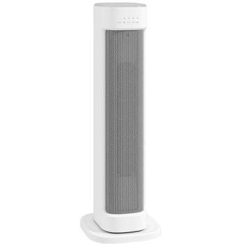 Calefactor Eléctrico Bajo Consumo HOMCOM 2000W PTC, Termoventilador con 3 Modos, Termostato Regulable, Temporizador, Protección contra Vuelcos y Sobrecalentamiento,