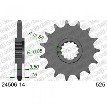 Piñón de acero estándar AFAM 525 - Modelo 24506 Unisex