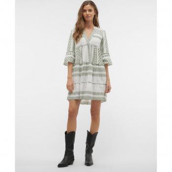 Vero Moda Women's 3/4 Sleeve Organic Cotton Midi Dress Dicthe