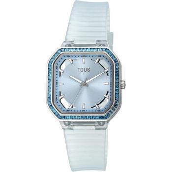Reloj Tous analógico celeste de acero con zirconitas Gleam Fresh