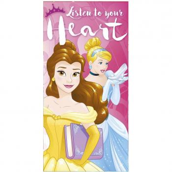 Toalla de Algodón con Diseño de Princesas Disney, Rosa, 70x140 cm