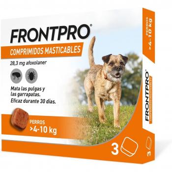 Frontpro Antiparasitic Dog Chews for Dogs from 4 to 10 kg (28 mg) - 3 Chewable Tablets