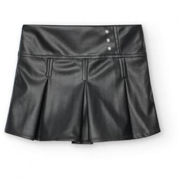 Falda pantalón de niña efecto piel Boboli