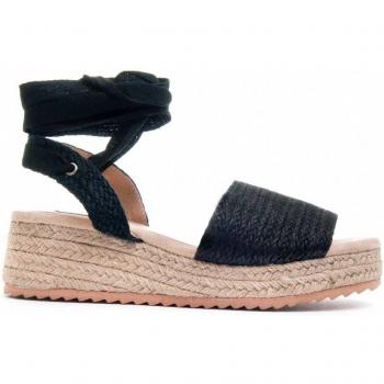 Sandalia de Plataforma con Detalles en Yute para Mujer, Modelo Yussandp 83192 Negro