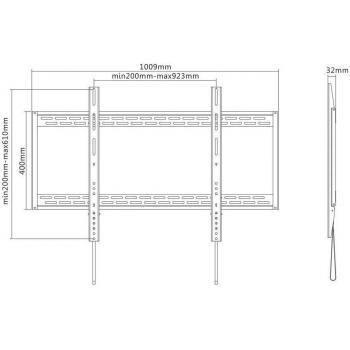 NewStar LFD-W1000 Soporte de Pared para Pantallas de hasta 100 Pulgadas, Color Negro