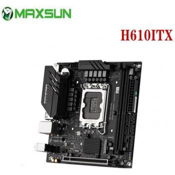 Placa base mini MAXSUN Challenger H610 ITX, soporte para Intel 12ª generación, DDR4 y M.2, color negro