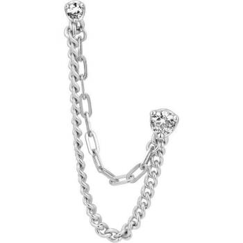Piercing múltiple Kaia de plata bañada en rodhio