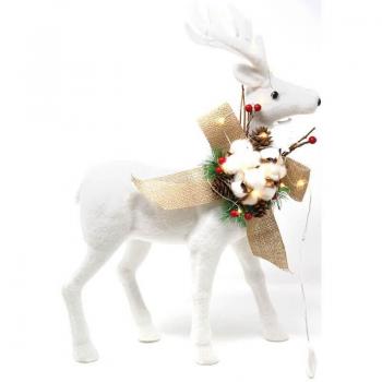 Ciervo Blanco decorativo con Luz de 48 cm